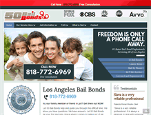 Tablet Screenshot of 50bailbonds.com